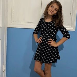 Black girls dress with silver glitter hearts